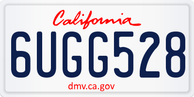 CA license plate 6UGG528