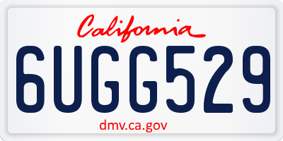 CA license plate 6UGG529