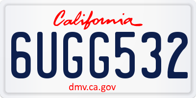 CA license plate 6UGG532