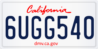 CA license plate 6UGG540