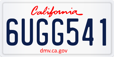 CA license plate 6UGG541