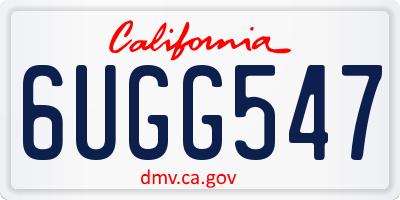 CA license plate 6UGG547