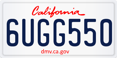 CA license plate 6UGG550