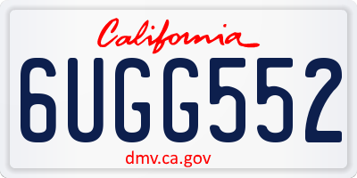 CA license plate 6UGG552