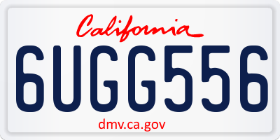 CA license plate 6UGG556