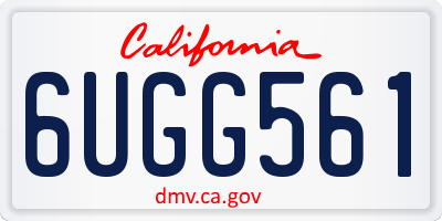 CA license plate 6UGG561