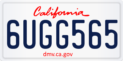 CA license plate 6UGG565