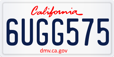 CA license plate 6UGG575