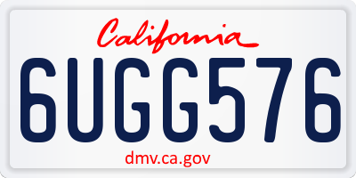 CA license plate 6UGG576