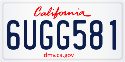 CA license plate 6UGG581