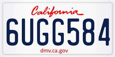 CA license plate 6UGG584