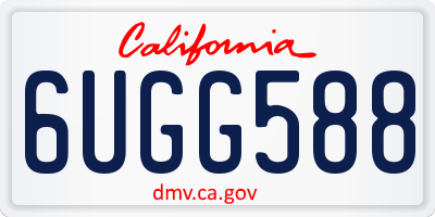 CA license plate 6UGG588