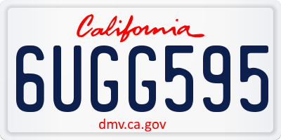 CA license plate 6UGG595