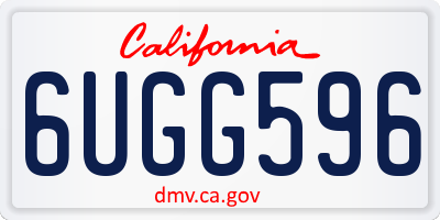 CA license plate 6UGG596