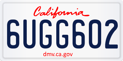 CA license plate 6UGG602