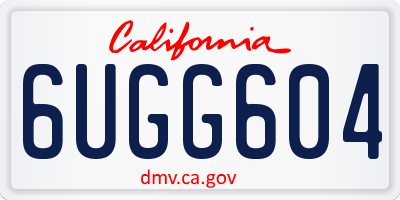 CA license plate 6UGG604