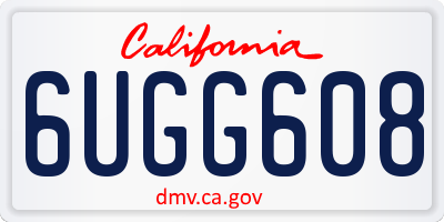 CA license plate 6UGG608