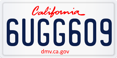 CA license plate 6UGG609