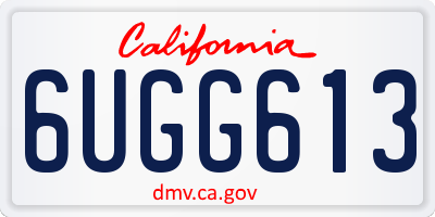CA license plate 6UGG613