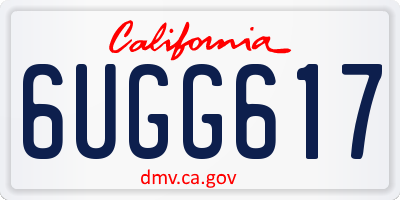 CA license plate 6UGG617