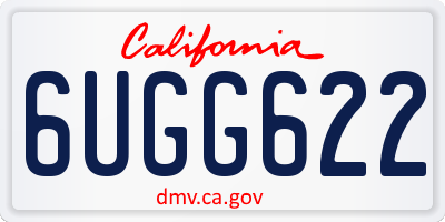 CA license plate 6UGG622