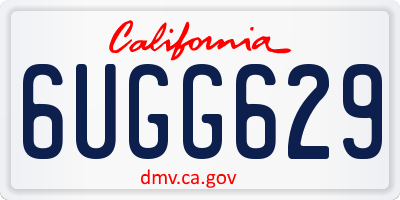 CA license plate 6UGG629