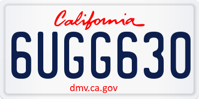 CA license plate 6UGG630
