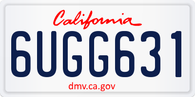CA license plate 6UGG631