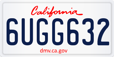 CA license plate 6UGG632