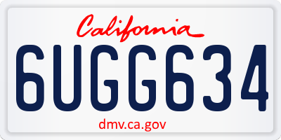 CA license plate 6UGG634