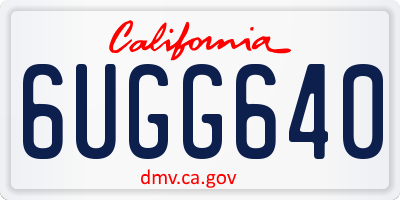 CA license plate 6UGG640