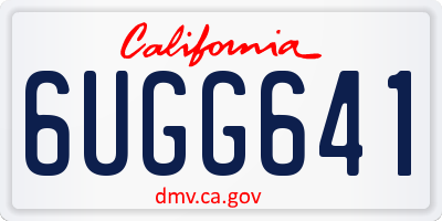 CA license plate 6UGG641