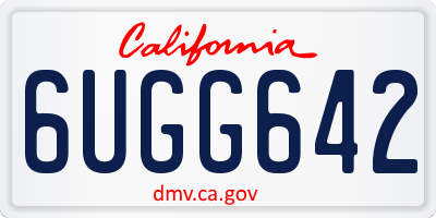 CA license plate 6UGG642