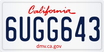 CA license plate 6UGG643