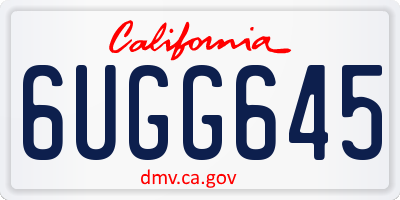 CA license plate 6UGG645