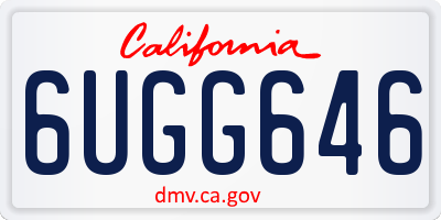 CA license plate 6UGG646