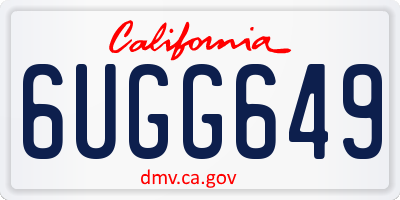 CA license plate 6UGG649