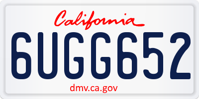 CA license plate 6UGG652