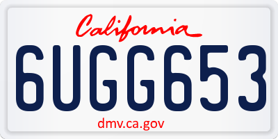 CA license plate 6UGG653