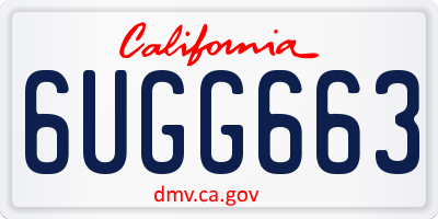 CA license plate 6UGG663