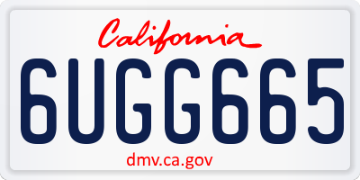 CA license plate 6UGG665