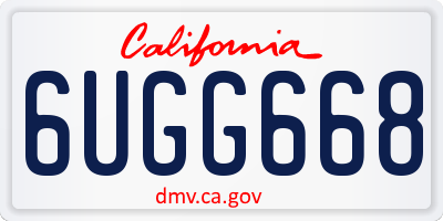 CA license plate 6UGG668