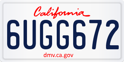 CA license plate 6UGG672