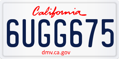 CA license plate 6UGG675