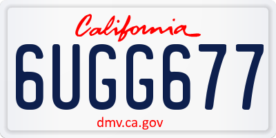 CA license plate 6UGG677