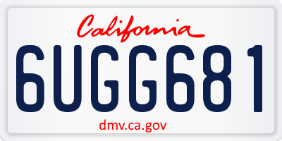 CA license plate 6UGG681