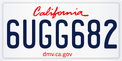 CA license plate 6UGG682