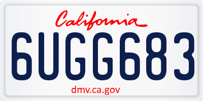 CA license plate 6UGG683