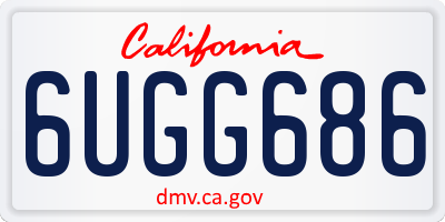 CA license plate 6UGG686