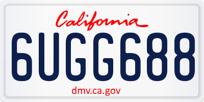 CA license plate 6UGG688